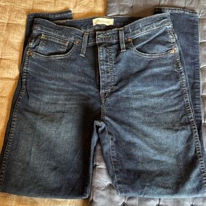 Madewell Women’s High-rise Skinny Dark Blue Slim Straight Jeans Sz 30
